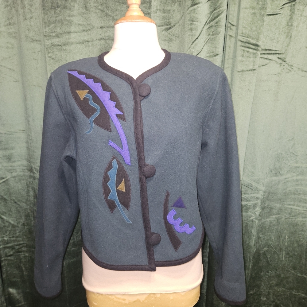 Vintage Beppa Wool Wearable Art Cardigan
